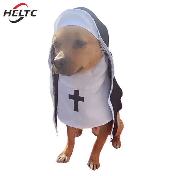 Funny Pet Cat Halloween Costumes Nun