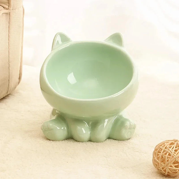 Ceramic Elevated Cat Food Bowl