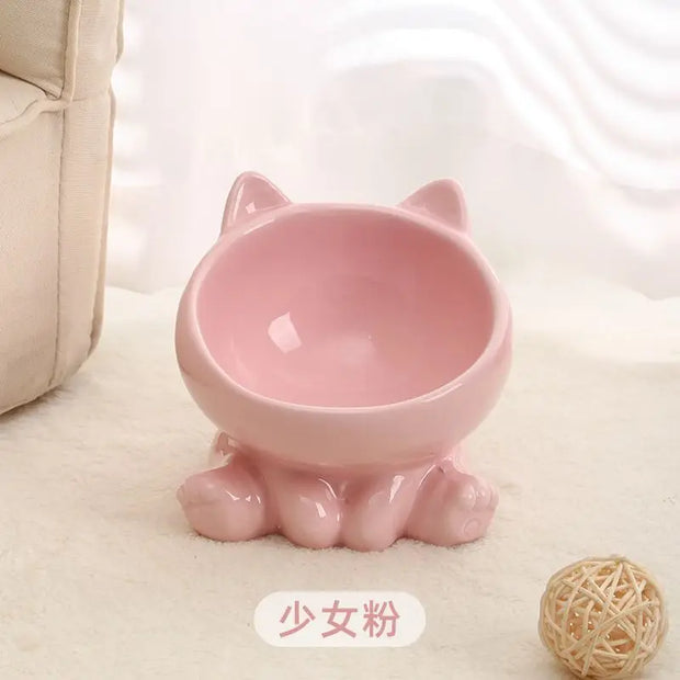 Ceramic Elevated Cat Food Bowl