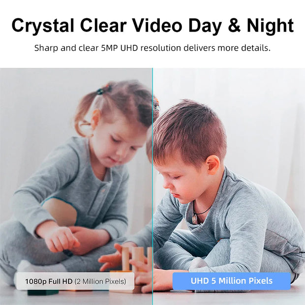 5MP 4K QHD Security WIFI Camera Pan/Tilt Motion Detection For Baby and Pet