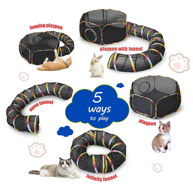 Cat Rabbit Guinea Pig Tunnel Tent