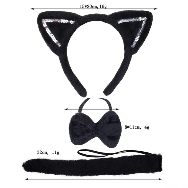Halloween Cat Ears Tail Set