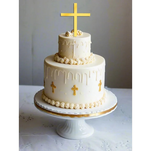 New Arrivals Christian Cross Cake Topper