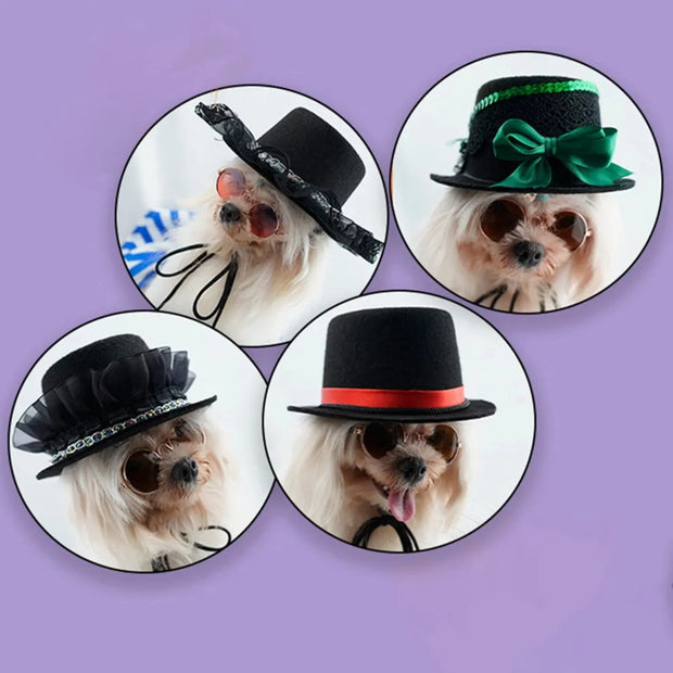 Dog Hats Pet Gentleman Costumes Party Supplies Halloween Pet Cos Accessories Halloween Prop Top Hat Accessory Pet Hats