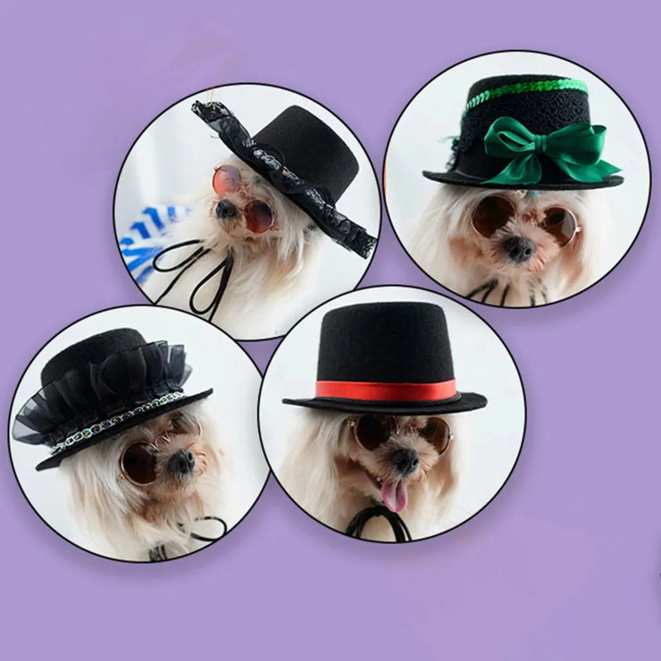 Dog Hats Pet Gentleman Costumes Party Supplies Halloween Pet Cos Accessories Halloween Prop Top Hat Accessory Pet Hats