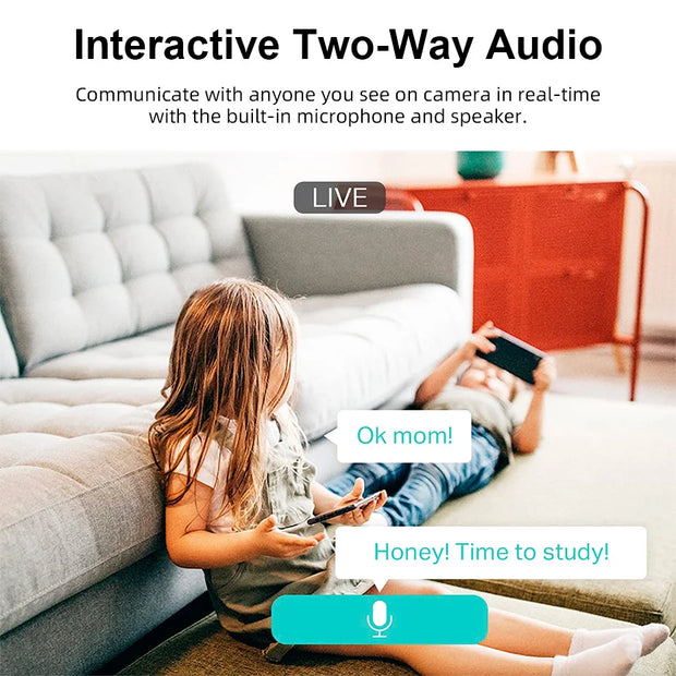 5MP 4K QHD Security WIFI Camera Pan/Tilt Motion Detection For Baby and Pet