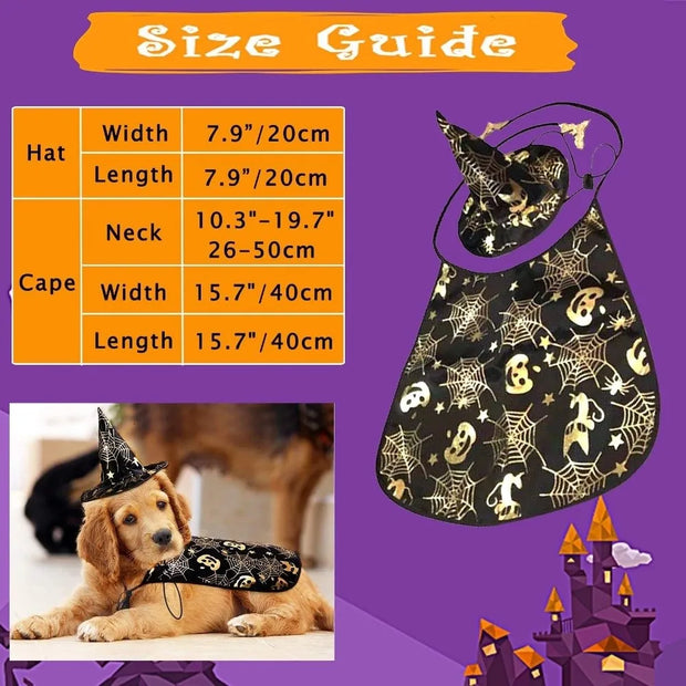 Funny Pumpkin Pet Halloween Costumes Cape Adjustable
