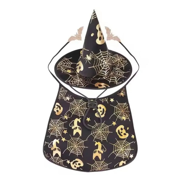 Funny Pumpkin Pet Halloween Costumes Cape Adjustable