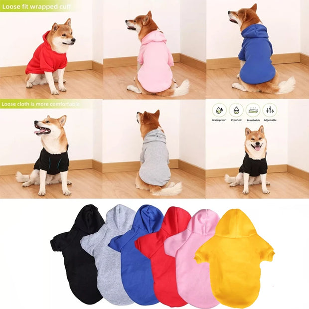 100% Cotton Hoodies Sweatshirts Warm Coat Clothing for Small Medium Large Dogs