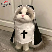 Funny Pet Cat Halloween Costumes Nun