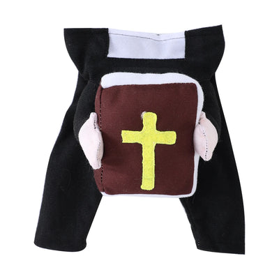 Dog Funny Halloween Costumes Pastor Style Clothes With Bible Cross Christ Jesus