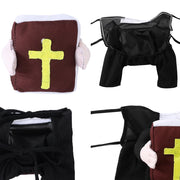 Dog Funny Halloween Costumes Pastor Style Clothes With Bible Cross Christ Jesus