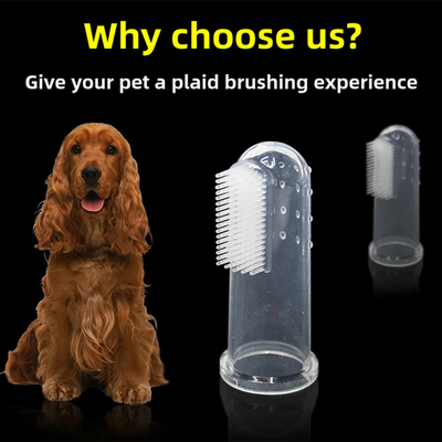 Pet Silicone Finger Cots Toothbrush Cats Dogs