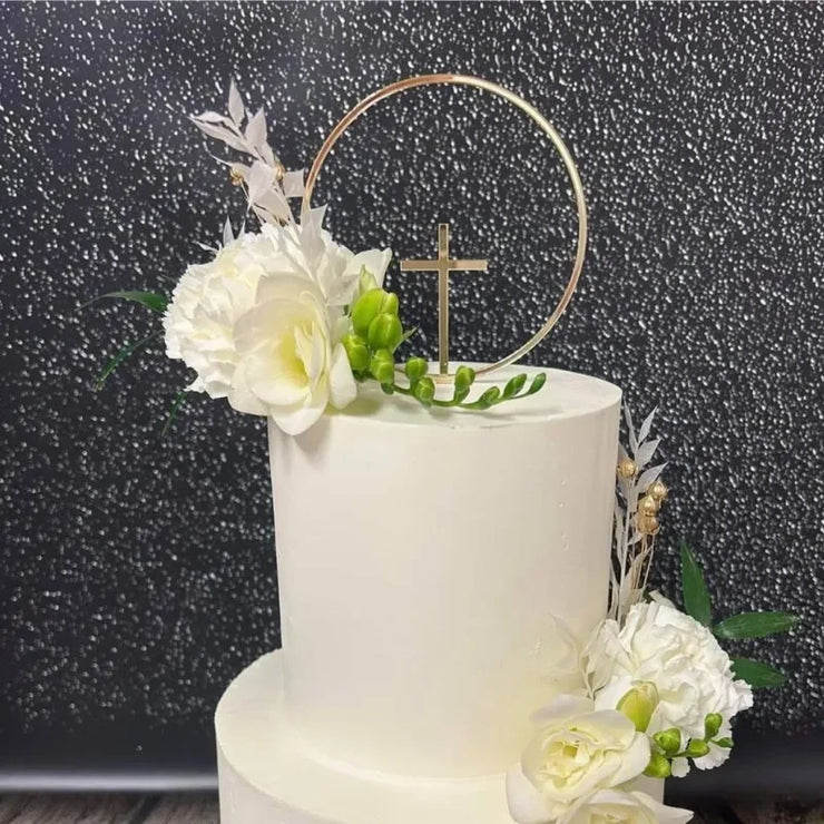 Ins Cross Christ Birthday Cake Topper