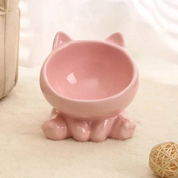 Ceramic Elevated Cat Food Bowl