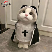 Funny Pet Cat Halloween Costumes Nun