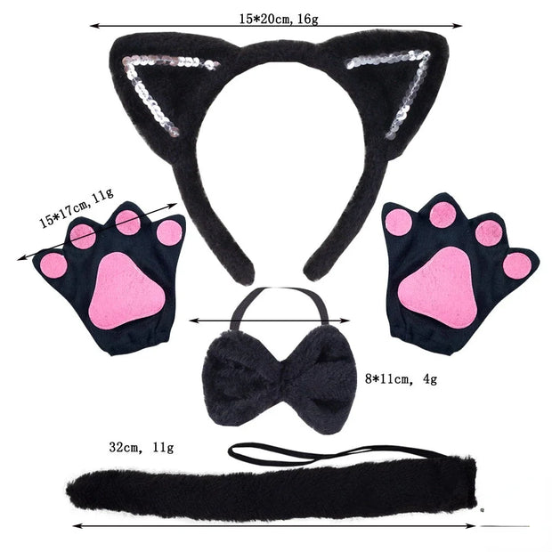 Halloween Cat Ears Tail Set