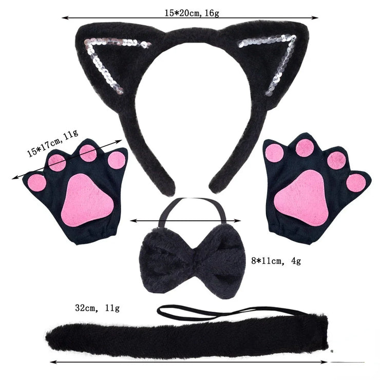 Halloween Cat Ears Tail Set