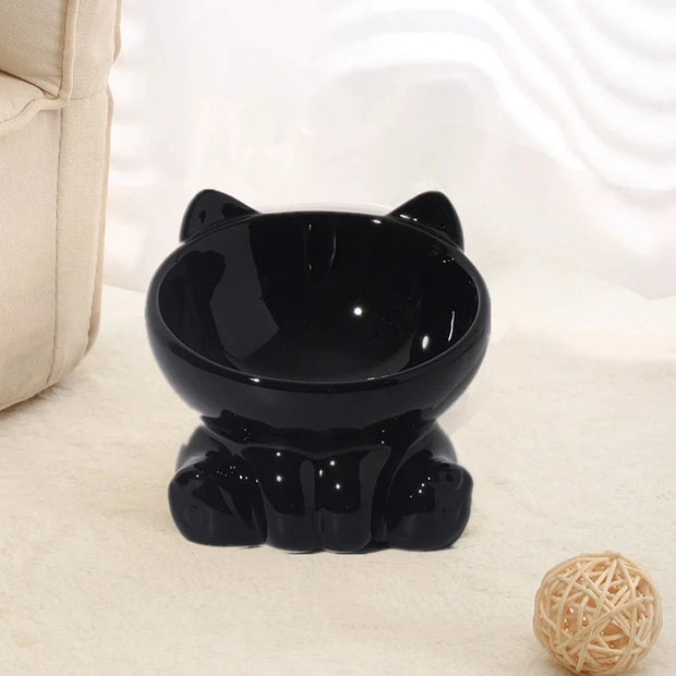 Ceramic Elevated Cat Food Bowl