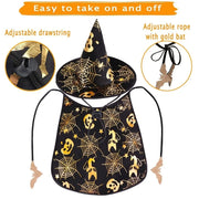 Funny Pumpkin Pet Halloween Costumes Cape Adjustable
