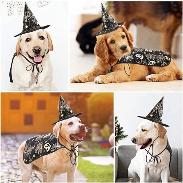 Funny Pumpkin Pet Halloween Costumes Cape Adjustable