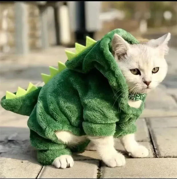 Pet Cat Dog Halloween Dog Clothes for Small Dogs Funny  Winter Warm Cat Coat Fleece Hoodies Sweater
